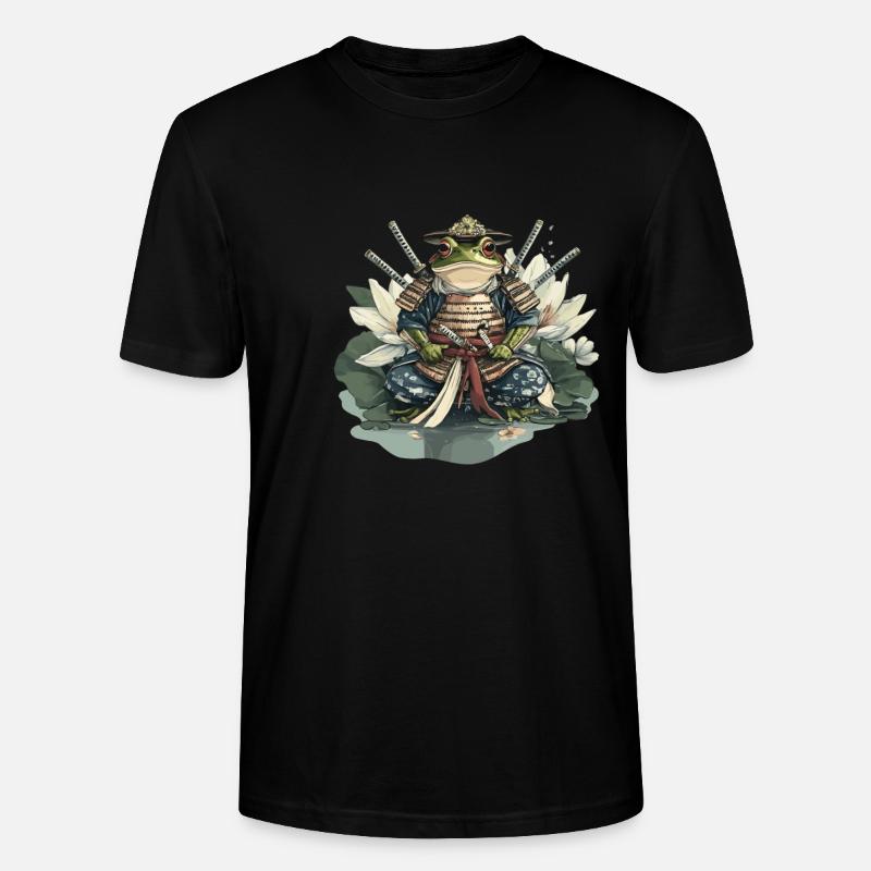 Frosch-Samurai: Krieger der Seerose - Stanley/Stella Unisex Bio-T-Shirt CRAFTER - Schwarz