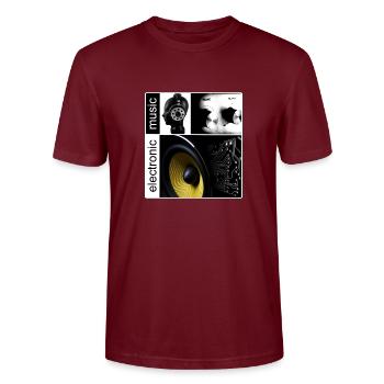 Electronic Music - Geschenk - Stanley/Stella Unisex Bio-T-Shirt CRAFTER - Burgunderrot - Vorne - Alina (178cm) & Michal (187cm)
