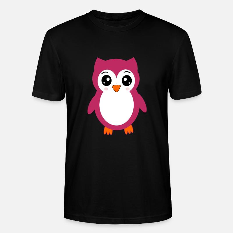 Eule, Rosa Eule - Stanley/Stella Unisex Bio-T-Shirt CRAFTER - Schwarz