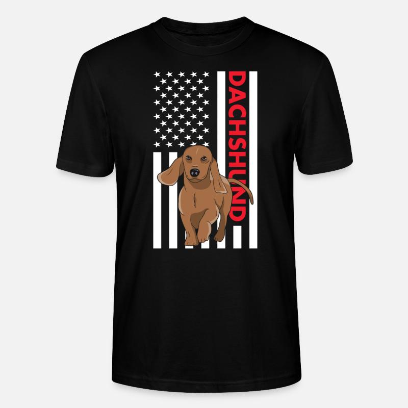 Drapeau du teckel américain - T-shirt bio CRAFTER Stanley Stella Unisexe - noir