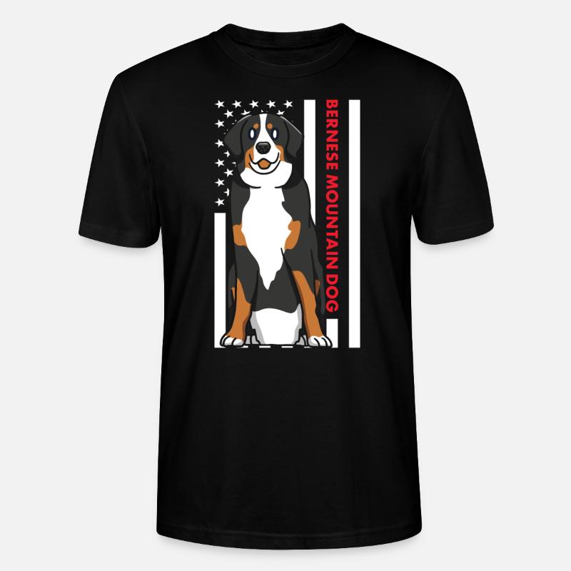 Bouvier Bernois Drapeau américain - T-shirt bio CRAFTER Stanley Stella Unisexe - noir