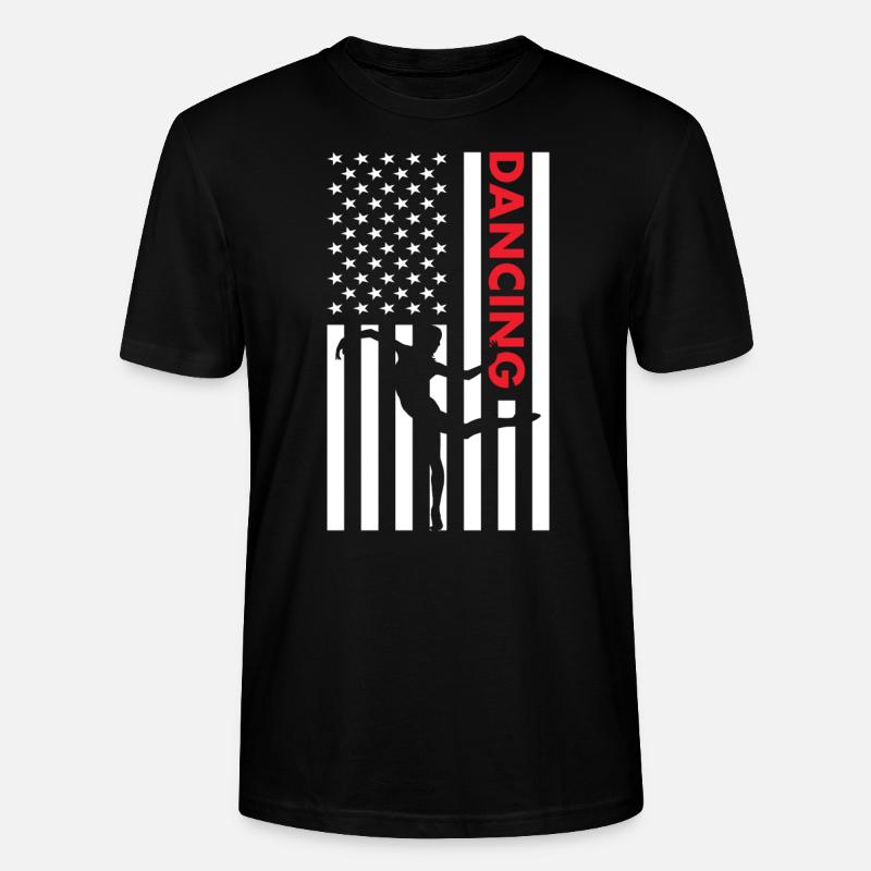 Dancer Us Flag Dancing - Stanley/Stella CRAFTER Unisex Organic T-Shirt - black
