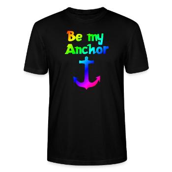 Soyez mon point d’ancrage | | relationnelle Cher | Association - T-shirt bio CRAFTER Stanley Stella Unisexe - noir - Devant - Alina (178cm) & Michal (187cm)