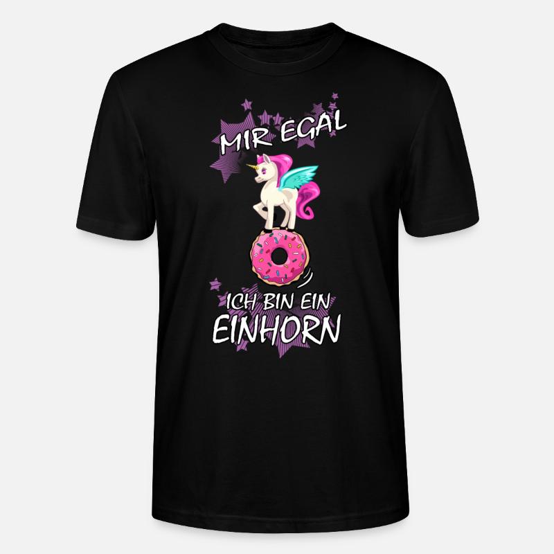 Einhorn : Mir egal ich bin ein Einhorn - Stanley/Stella Unisex Bio-T-Shirt CRAFTER - Schwarz