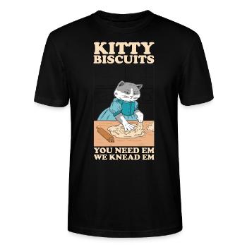 Kitty Biscuits Cat Cat Biscuits Baker Baker - Stanley/Stella CRAFTER Unisex Organic T-Shirt - black - Front - Alina (178cm) & Michal (187cm)