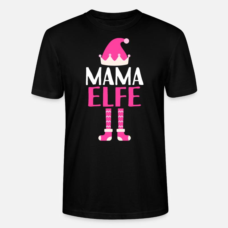Mutter Elfe Mama Elf Geschenk - Stanley/Stella Unisex Bio-T-Shirt CRAFTER - Schwarz