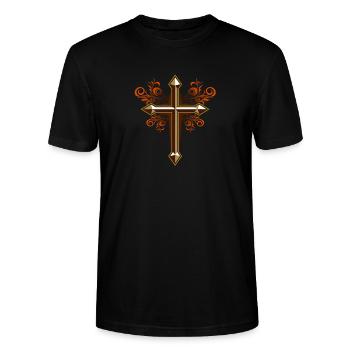 Tempeliers Kruis Tempeliers Orde - Stanley/Stella Uniseks bio-T-shirt CRAFTER - zwart - Voor - Alina (178cm) & Michal (187cm)