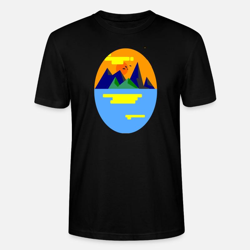 Landschaft Berg - Stanley/Stella Unisex Bio-T-Shirt CRAFTER - Schwarz
