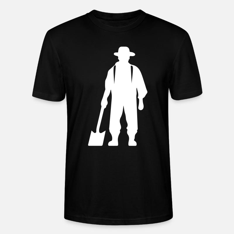 Farmer Bauer Silhouette - Stanley/Stella Unisex Bio-T-Shirt CRAFTER - Schwarz