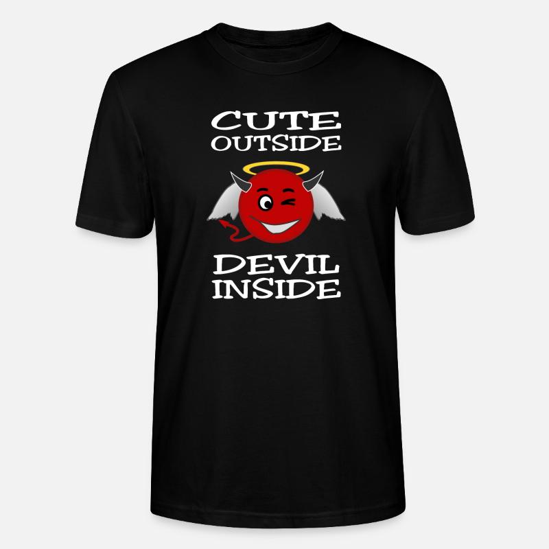 Cute Outside - Devil Inside - Stanley/Stella Unisex Bio-T-Shirt CRAFTER - Schwarz
