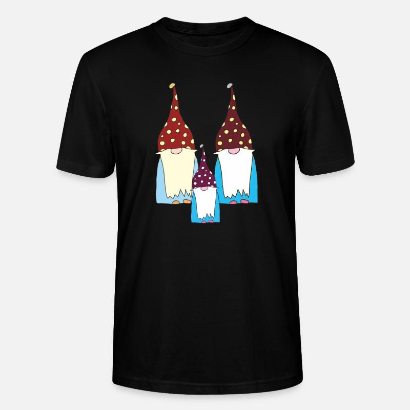 Gnomes nains grands et petits - T-shirt bio CRAFTER Stanley Stella Unisexe - noir