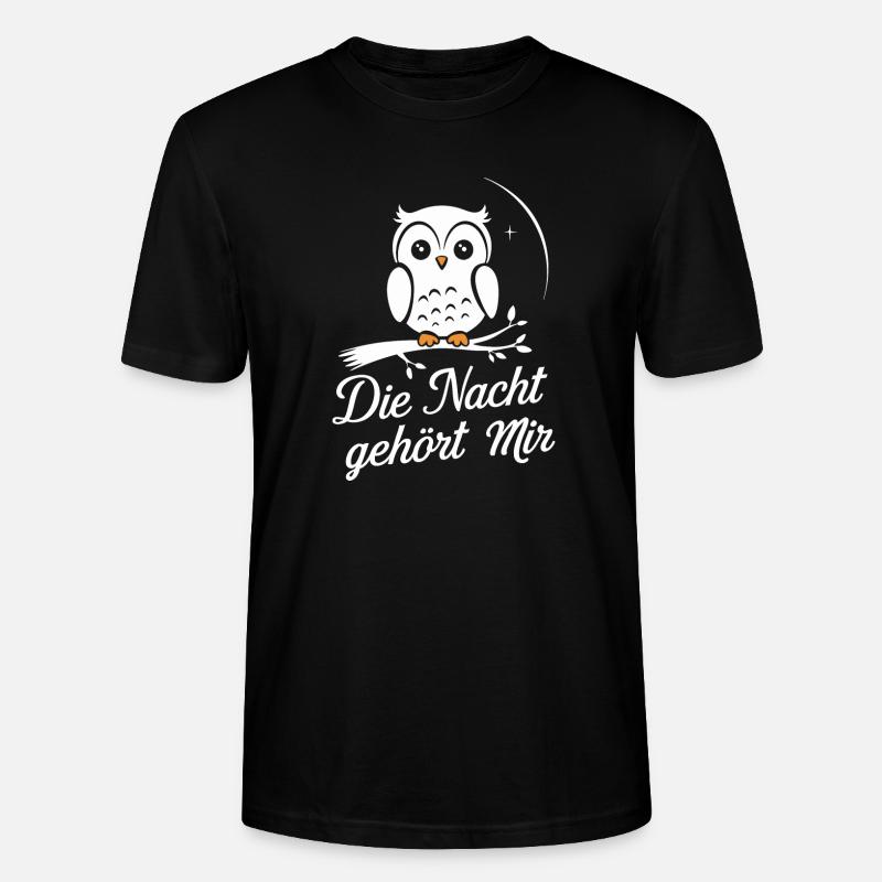 Nachteule Eule Eulen Vogel - Stanley/Stella Unisex Bio-T-Shirt CRAFTER - Schwarz