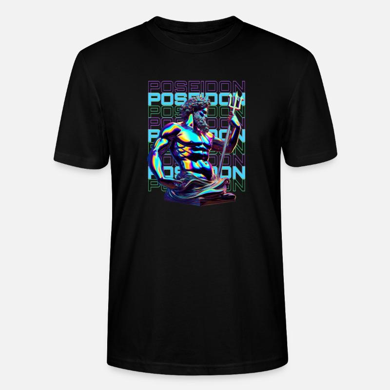 Neon Poseidon Trident - Stanley/Stella Unisex Bio-T-Shirt CRAFTER - Schwarz