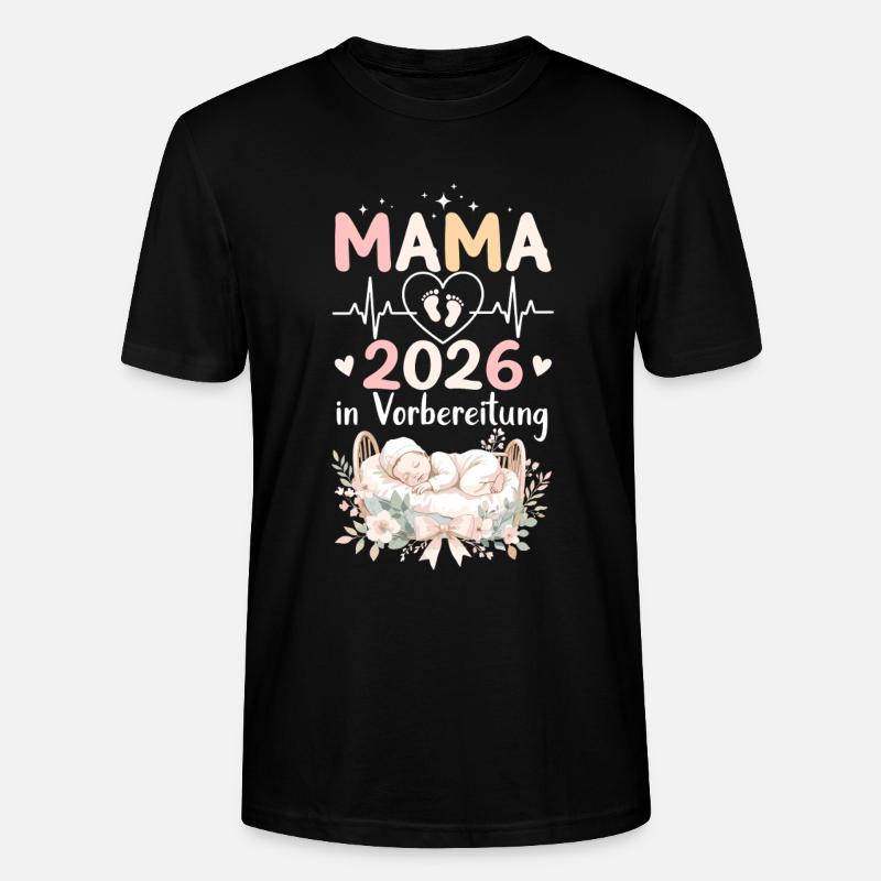 Maman Grossesse 2026 - T-shirt bio CRAFTER Stanley Stella Unisexe - noir
