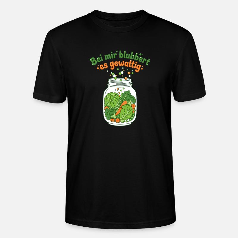 Fermentation Vegetable Mason Jar Bubbling - Stanley/Stella CRAFTER Unisex Organic T-Shirt - black