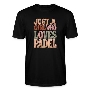 Joueur de Padel Style Rétro - T-shirt bio CRAFTER Stanley Stella Unisexe - noir - Devant - Alina (178cm) & Michal (187cm)