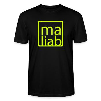 Maliab Neon Gelb - Stanley/Stella Unisex Bio-T-Shirt CRAFTER - Schwarz - Vorne - Alina (178cm) & Michal (187cm)
