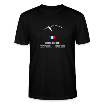 montagne aiguille midi drapeau leewarddesign - T-shirt bio CRAFTER Stanley Stella Unisexe - noir - Devant - Alina (178cm) & Michal (187cm)