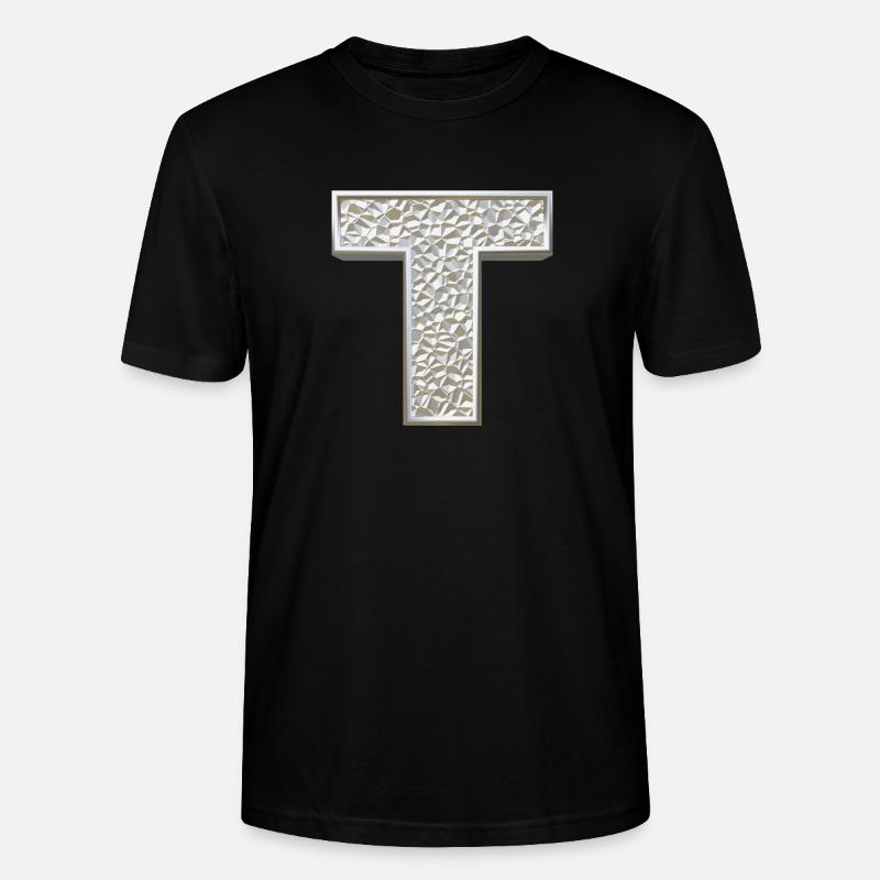 T, letter, initial, monogram, - Stanley/Stella Unisex Bio-T-Shirt CRAFTER - Schwarz