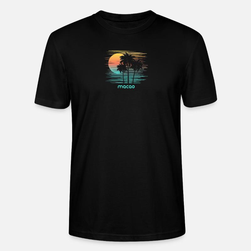 Macao Stilvoller Souvenirurlaub - Stanley/Stella Unisex Bio-T-Shirt CRAFTER - Schwarz