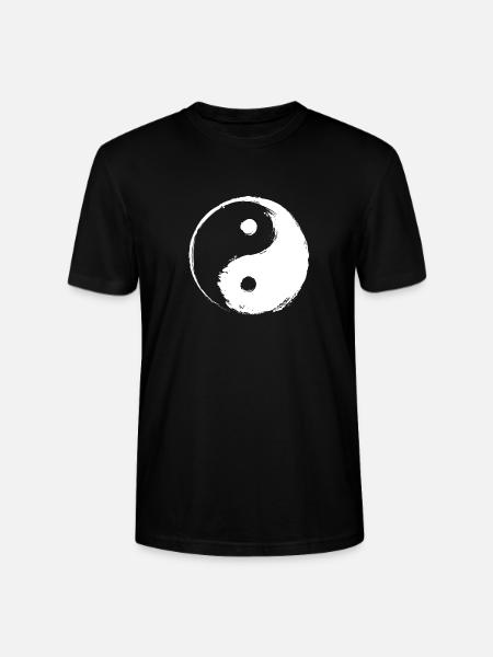 Yin Yang circle (white) - Stanley/Stella CRAFTER Unisex Organic T-Shirt - black