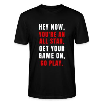 Rock Phrase Song music - Stanley/Stella CRAFTER Unisex Organic T-Shirt - black - Front - Alina (178cm) & Michal (187cm)
