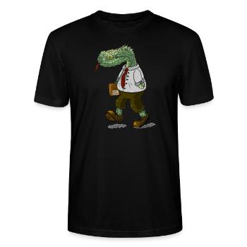 Snakehead - Stanley/Stella CRAFTER Unisex Organic T-Shirt - black - Front - Alina (178cm) & Michal (187cm)