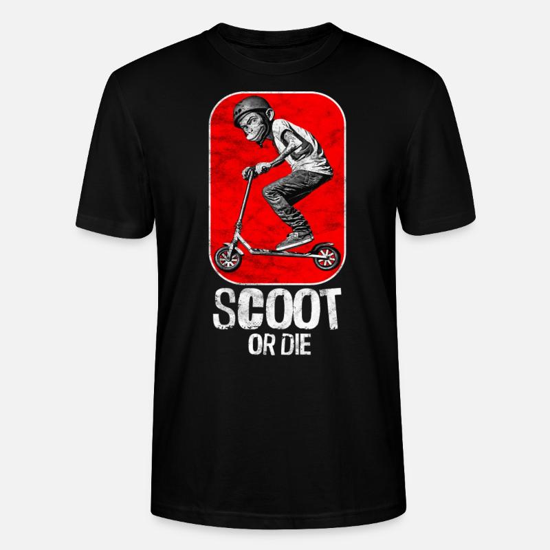 Stunt Scooter Affe macht Tricks - Stanley/Stella Unisex Bio-T-Shirt CRAFTER - Schwarz