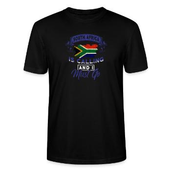 South Africa - Stanley/Stella CRAFTER Unisex Organic T-Shirt - black - Front - Alina (178cm) & Michal (187cm)