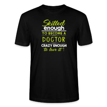 doctor - Stanley/Stella CRAFTER Unisex Organic T-Shirt - black - Front - Alina (178cm) & Michal (187cm)