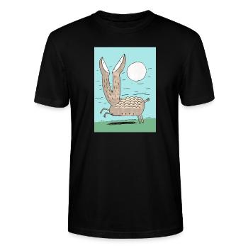 Découverte d’un animal inconnu - T-shirt bio CRAFTER Stanley Stella Unisexe - noir - Devant - Alina (178cm) & Michal (187cm)