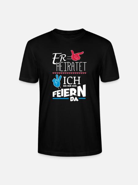 ER HEIRATET JGA - Stanley/Stella Unisex Bio-T-Shirt CRAFTER - Schwarz