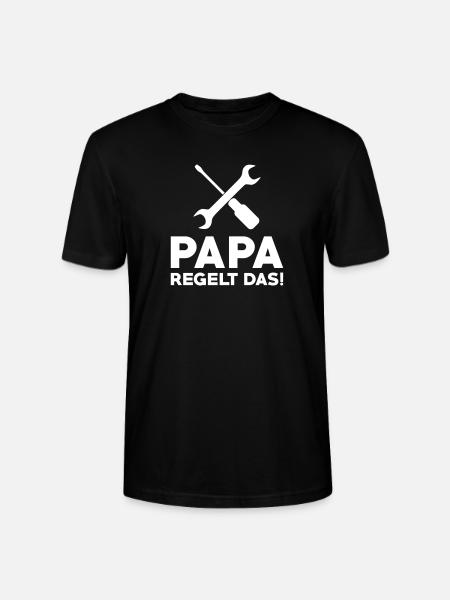 Papa regelt das - Stanley/Stella Unisex Bio-T-Shirt CRAFTER - Schwarz