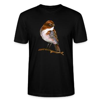 Vogel - Stanley/Stella Unisex Bio-T-Shirt CRAFTER - Schwarz - Vorne - Alina (178cm) & Michal (187cm)