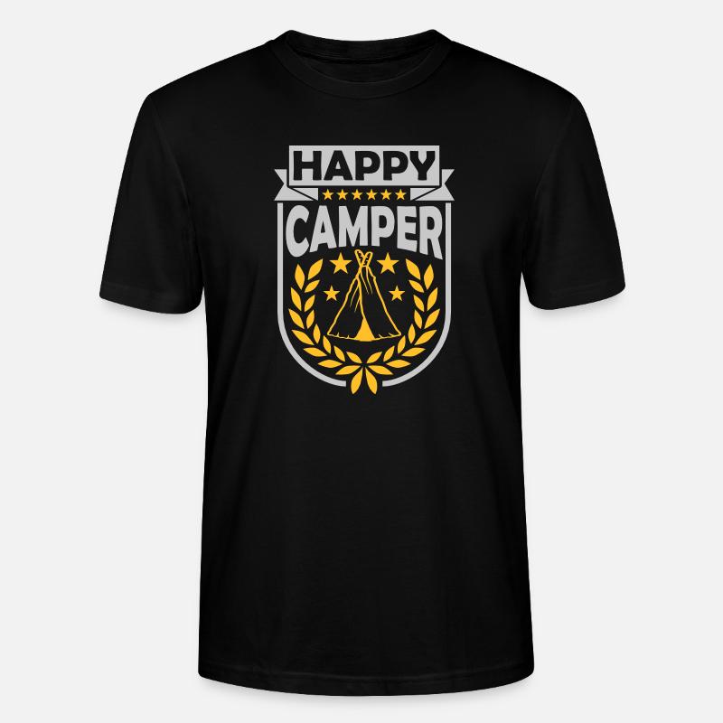 Happy Camper Logo Tente - T-shirt bio CRAFTER Stanley Stella Unisexe - noir