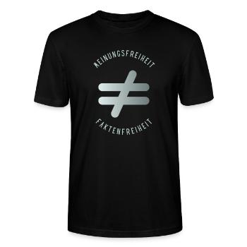 Meinungsfreiheit nicht Faktenfreiheit 4 - Stanley/Stella Unisex Bio-T-Shirt CRAFTER - Schwarz - Vorne - Alina (178cm) & Michal (187cm)