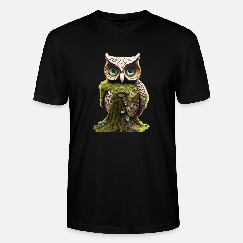Hölzerne Eule - Stanley/Stella Unisex Bio-T-Shirt CRAFTER - Schwarz