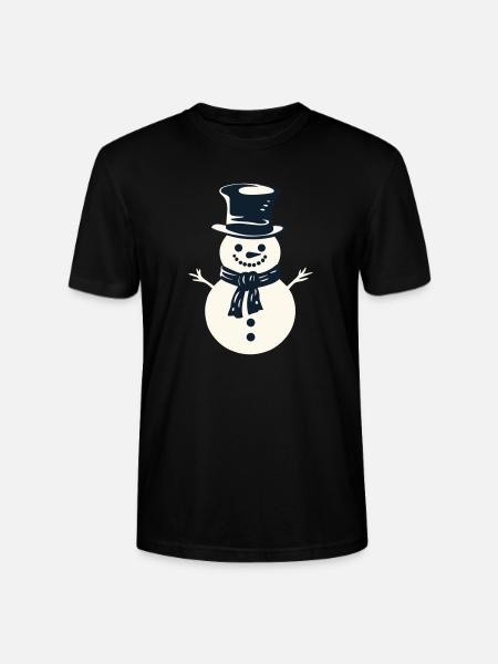 Cheerful Snowman Magic - Stanley/Stella CRAFTER Unisex Organic T-Shirt - black