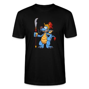 Chinesischer Drachenkrieger - Stanley/Stella Unisex Bio-T-Shirt CRAFTER - Schwarz - Vorne - Alina (178cm) & Michal (187cm)