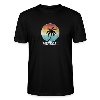 Portugal - Stanley/Stella Unisex Bio-T-Shirt CRAFTER - Schwarz - Vorne - Alina (178cm) & Michal (187cm)