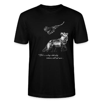 Wolf and Raven - Stanley/Stella CRAFTER Unisex Organic T-Shirt - black - Front - Alina (178cm) & Michal (187cm)