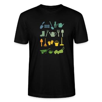 Jardin jardin jardinière jardinière - T-shirt bio CRAFTER Stanley Stella Unisexe - noir - Devant - Alina (178cm) & Michal (187cm)