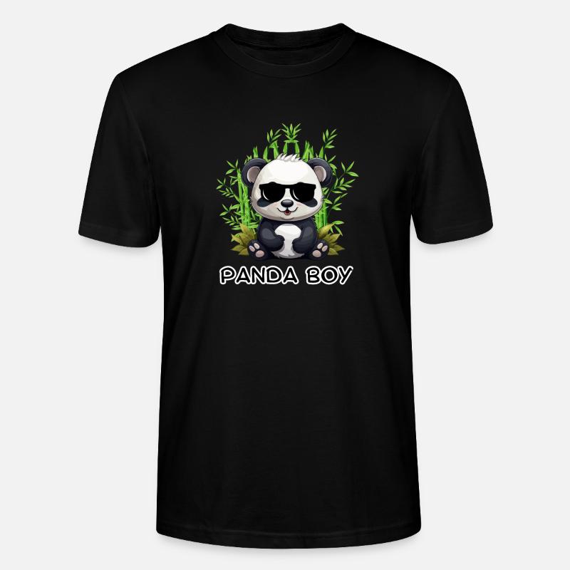 Panda Boy: Panda Design mit Brille - Stanley/Stella Unisex Bio-T-Shirt CRAFTER - Schwarz