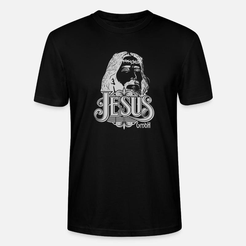 Jesus Kopf hellgrau - Stanley/Stella Unisex Bio-T-Shirt CRAFTER - Schwarz