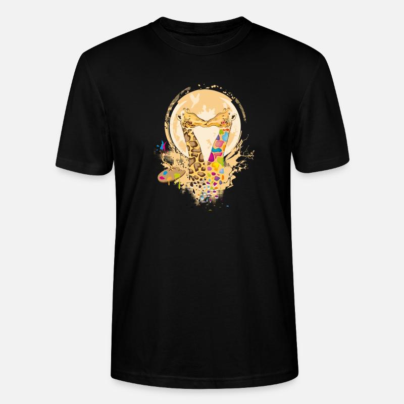 Bunte verliebte Giraffen im Graffiti Stil - Stanley/Stella Unisex Bio-T-Shirt CRAFTER - Schwarz