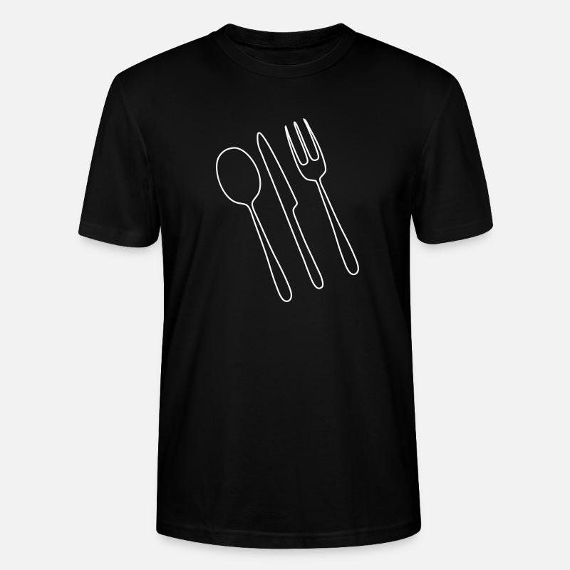 Besteck Gabel Löffel - Stanley/Stella Unisex Bio-T-Shirt CRAFTER - Schwarz