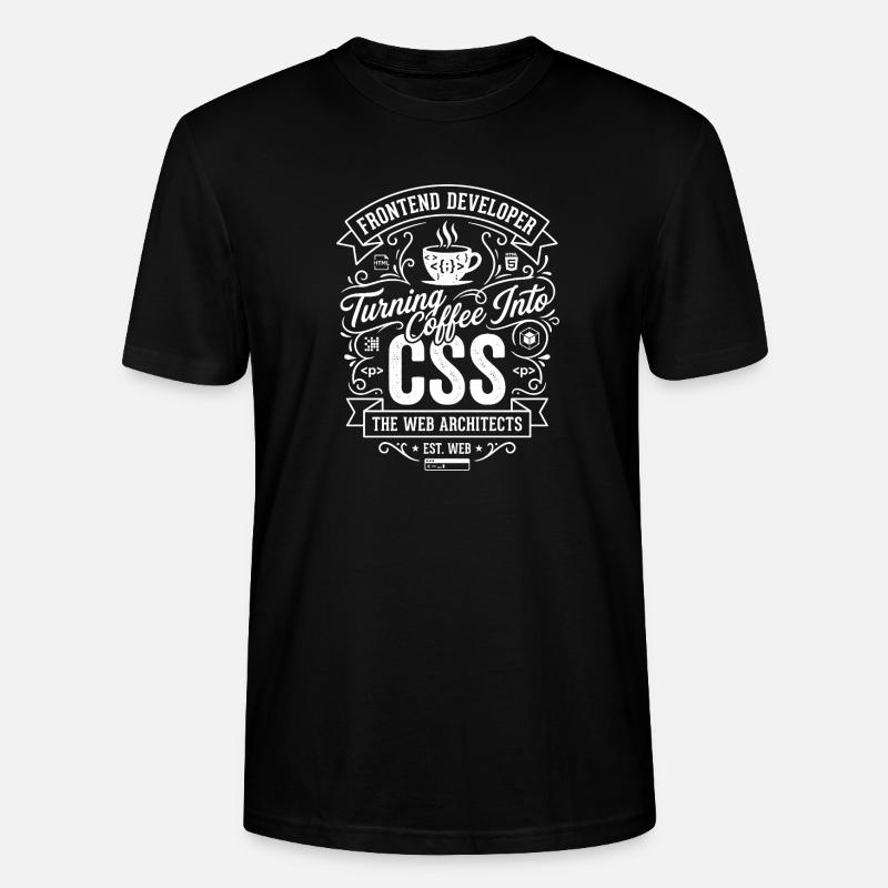 Frontend Coffee CSS Tee - Stanley/Stella Unisex Bio-T-Shirt CRAFTER - Schwarz