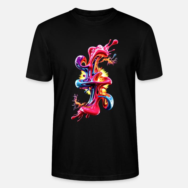 Abstraktes Liquid Art Fluid  - Stanley/Stella Unisex Bio-T-Shirt CRAFTER - Schwarz