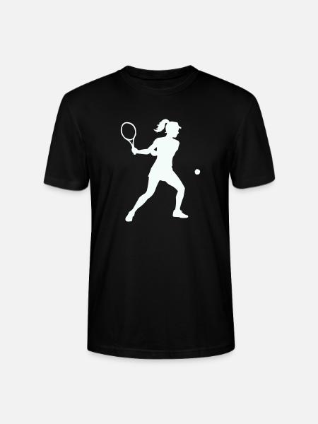 Tennis silhouette im Schwung - Stanley/Stella Unisex Bio-T-Shirt CRAFTER - Schwarz