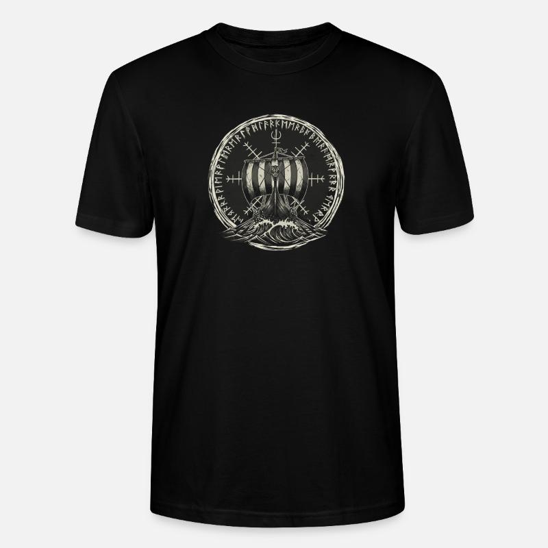 Wikinger Langschiff - Drachenboot - Stanley/Stella Unisex Bio-T-Shirt CRAFTER - Schwarz